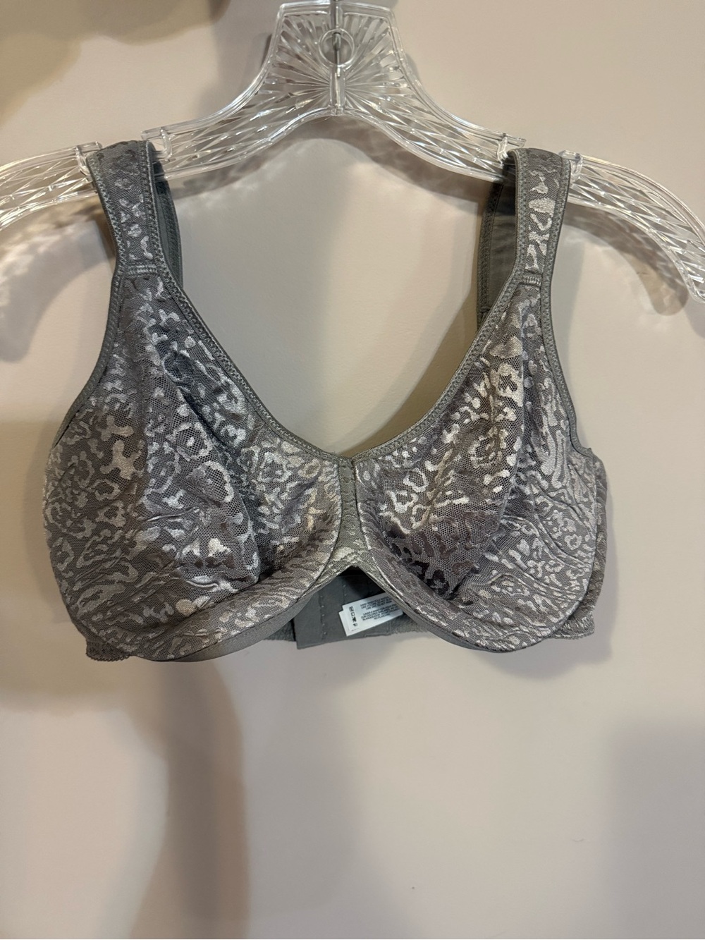 Vanity Fair Gray Animal-Print Full Coverage Underwire Bra